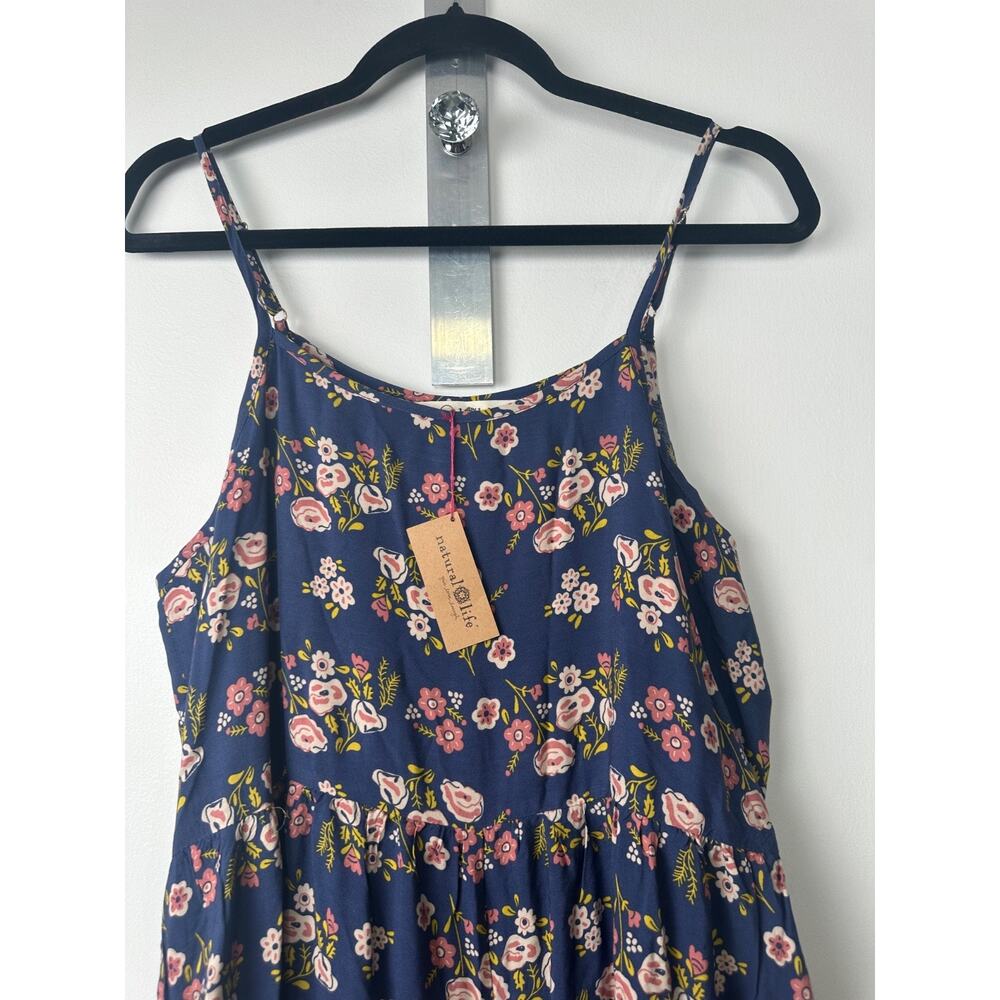 NEW Natural Life Zoe Wide-Leg Jumpsuit Size M Slate Floral Blooms Multicolor C29 - Picture 3 of 9